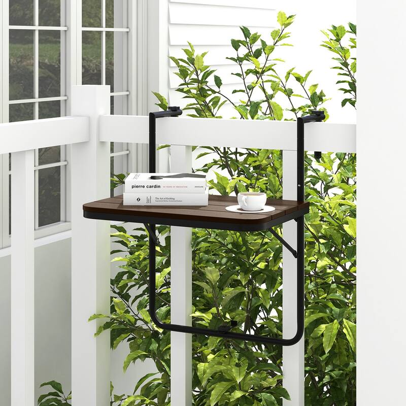 Outdoor Folding Hanging Table Railing Table Adjustable Height