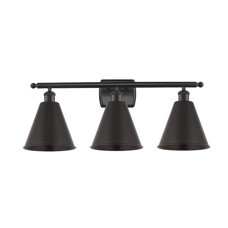 Innovations Lighting 516-3W-11-28 Cone Vanity Cone 3 Light 28" Wide - Matte Black