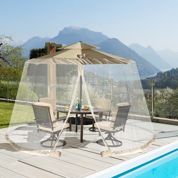 11 rectangular patio umbrella Garden Winds Replacement Canopy Top Cover for the Solar 11' x 8' Offset Umbrella