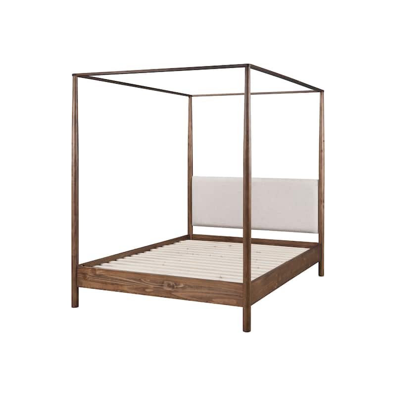 NPD Furniture Bloomfield Queen Bed Set / Canopy Bed Set - Dark Walnut / Canopy Bed