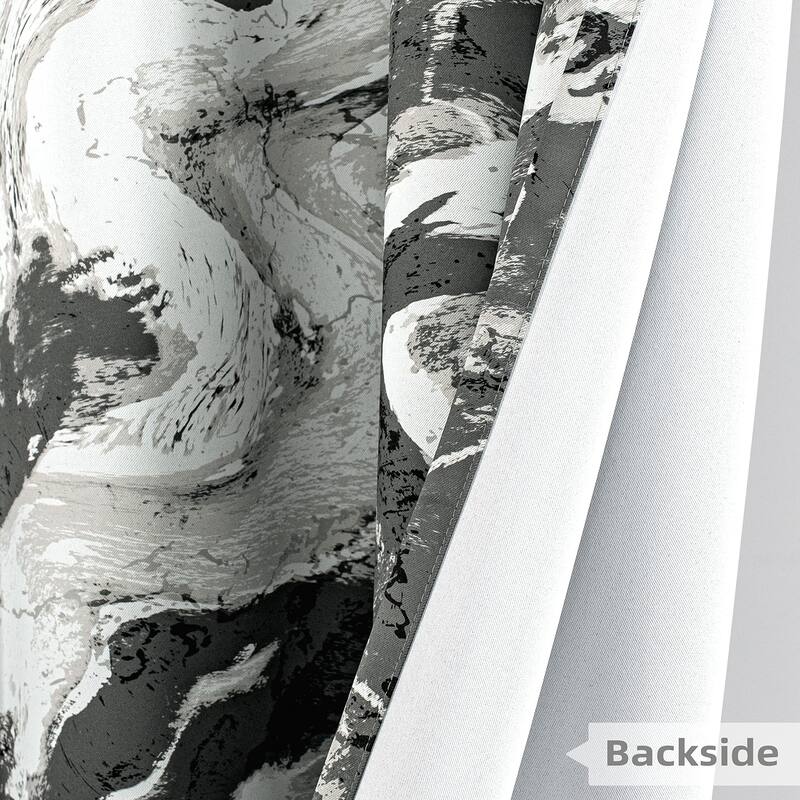 DriftAway Carrara Abstract Marble Ripple Texture Blackout Curtains - 52" Width X 84" Length - 52" Width X 84" Length