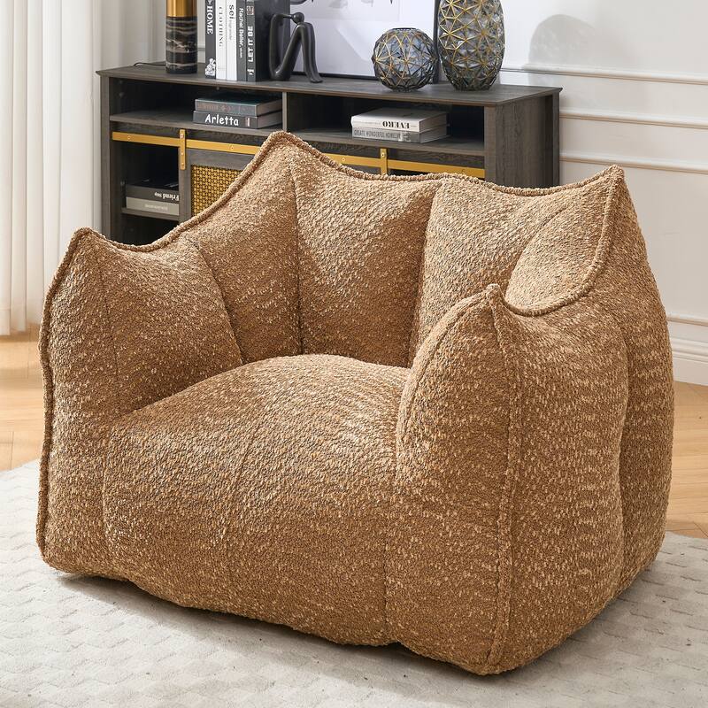 Chenille Lounge Chair with Armrests