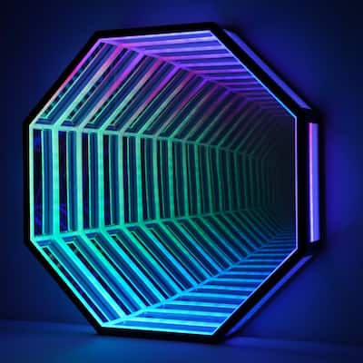 28" Octagon Infinity Mirror Light Bathroom Room Light