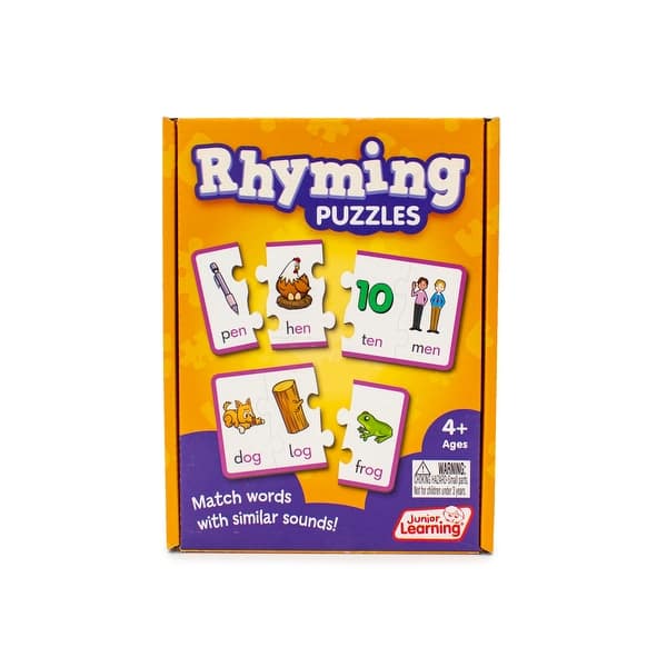 slide 2 of 5, Rhyming Puzzles Educational Learning Set - White