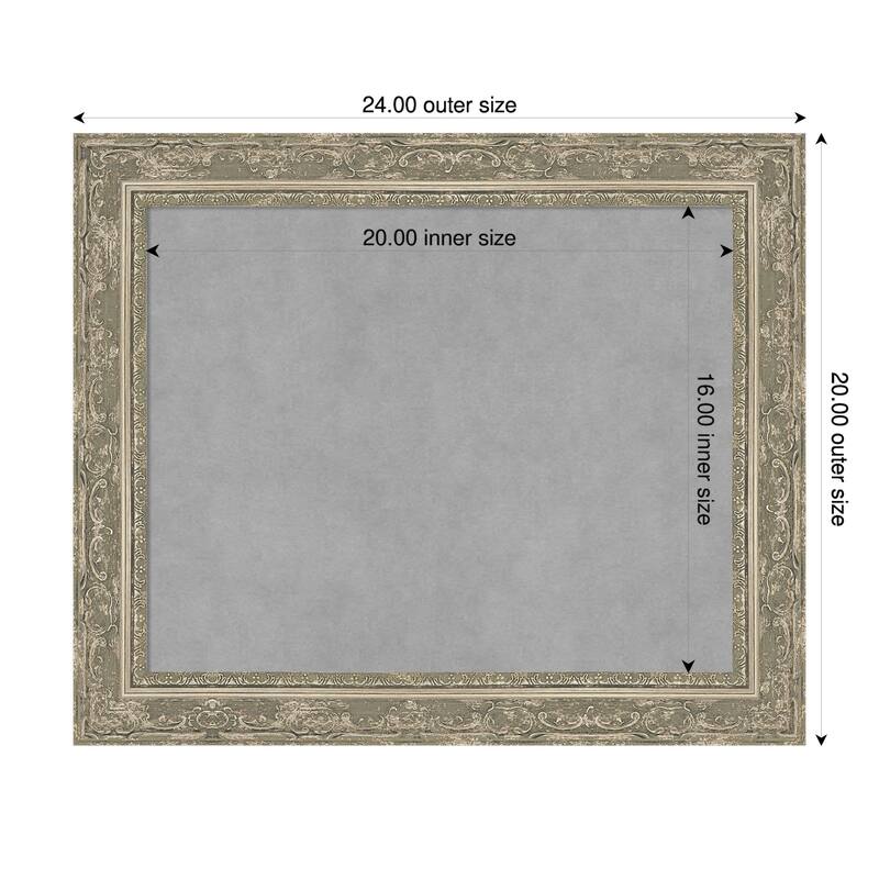 Amanti Art Filigree Gloss Black Framed - 24 x 20 in - Filigree Silver