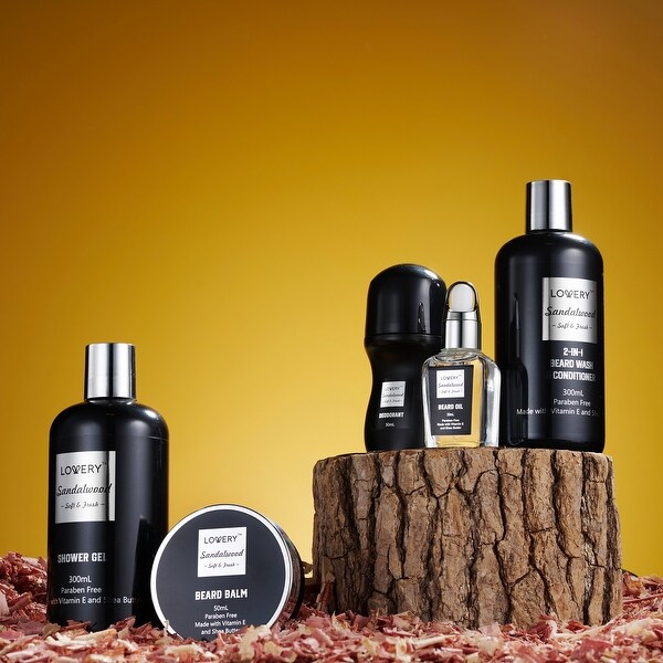 Deluxe Sandalwood Self Care Grooming Beard Kit 10pc Bath and Body