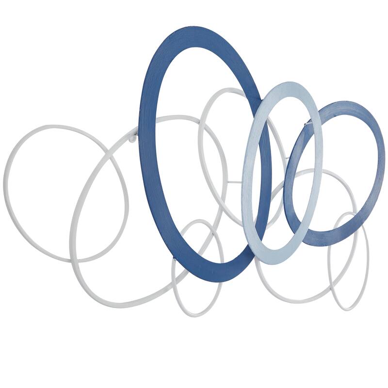 CosmoLiving by Cosmopolitan Blue Metal Overlapping Geometric Wall Decor