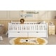 preview thumbnail 20 of 28, Twin Size Platform Bed for Kids with Partial Guardrail and 2 Pull-Out Storage Drawers, Low Profile Wooden Frame