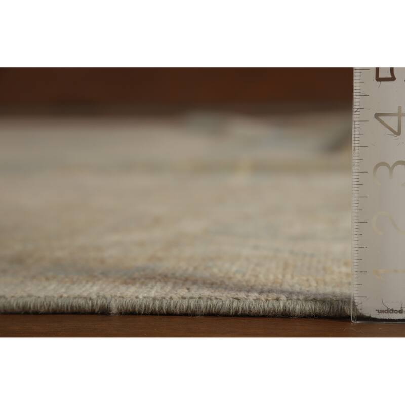 Hand Knotted Oriental 100% Wool Carpet Transitional Medallion Greys & Charcoal Oushak Area Rug - 17' 5'' X 12' 5''