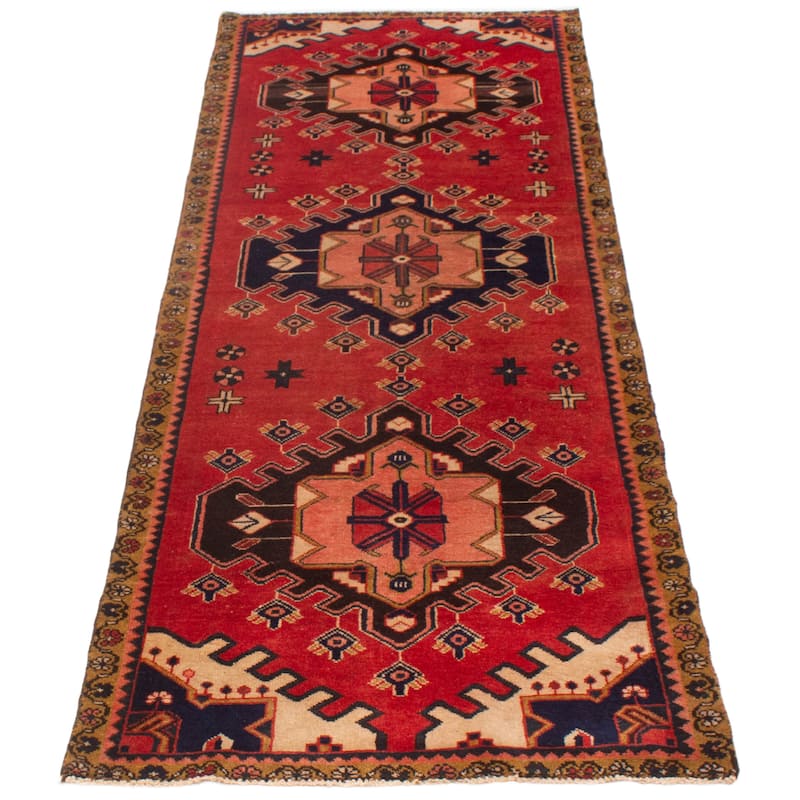 ECARPETGALLERY Hand-knotted Konya Anatolian Red Wool Rug - 3'6 x 9'5