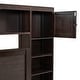 preview thumbnail 12 of 13, Queen Wooden Storage Platform Bed w/All-in-One Cabinet & Sockets-Espresso