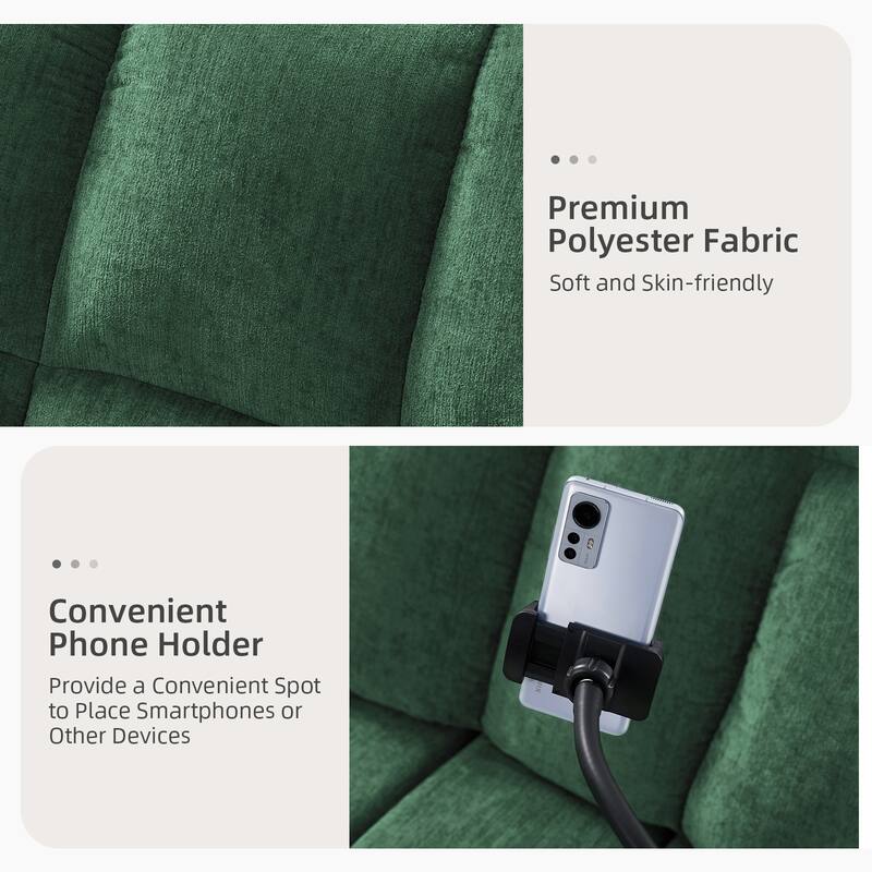 Alina Modern Manual Recliner with A Phone Holder(Set of 2) by HULALA HOME