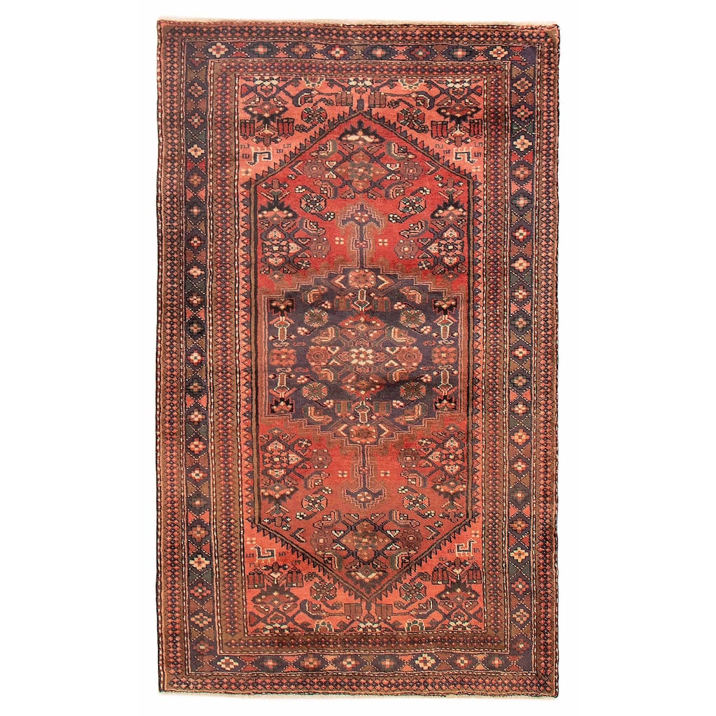 ECARPETGALLERY Hand-knotted Andelz Red Wool Rug - 4'3 x 6'11
