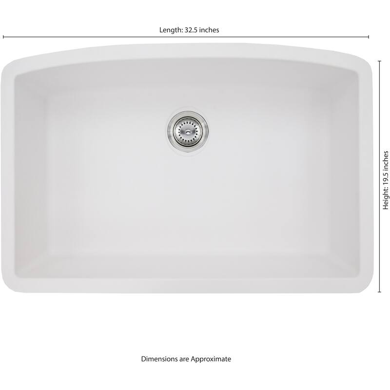 Ackland AKKQS-3219-SB 32-1/2" Undermount Single Basin Quartz Composite