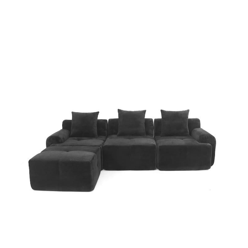 Modular Sectional Sofa, L-Shape 3 Seat Couch Memory Foam Sectional Couches for Living Room