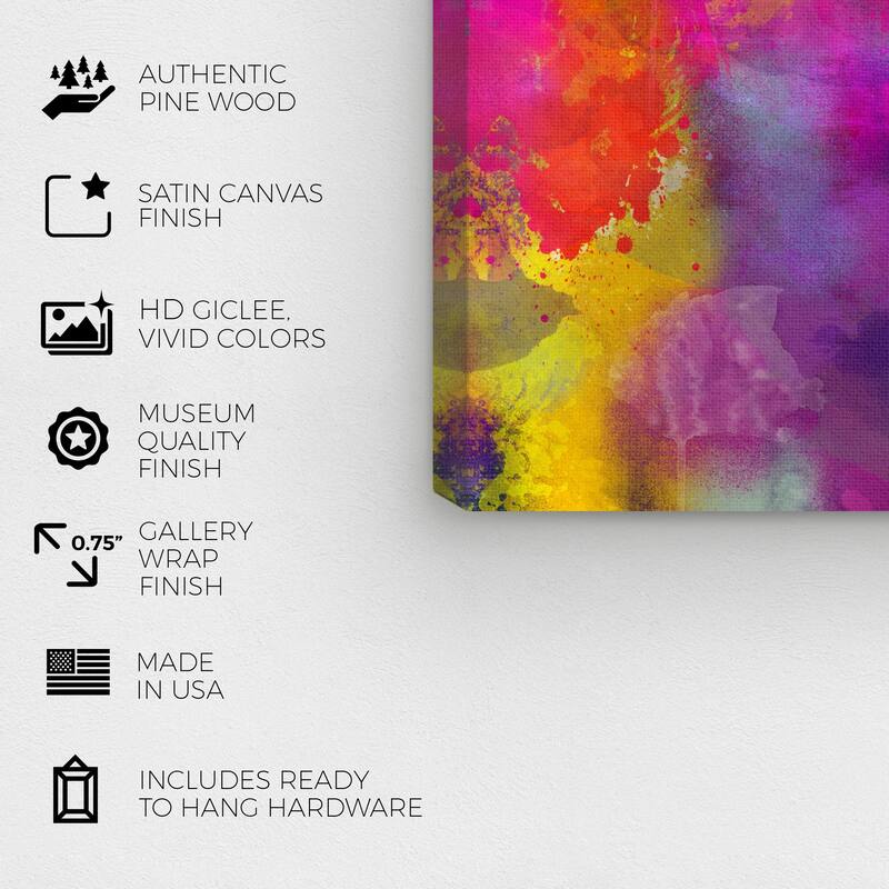 Wynwood Studio Canvas Abstract Amerina Purple and Traditional Wall Art Canvas Print
