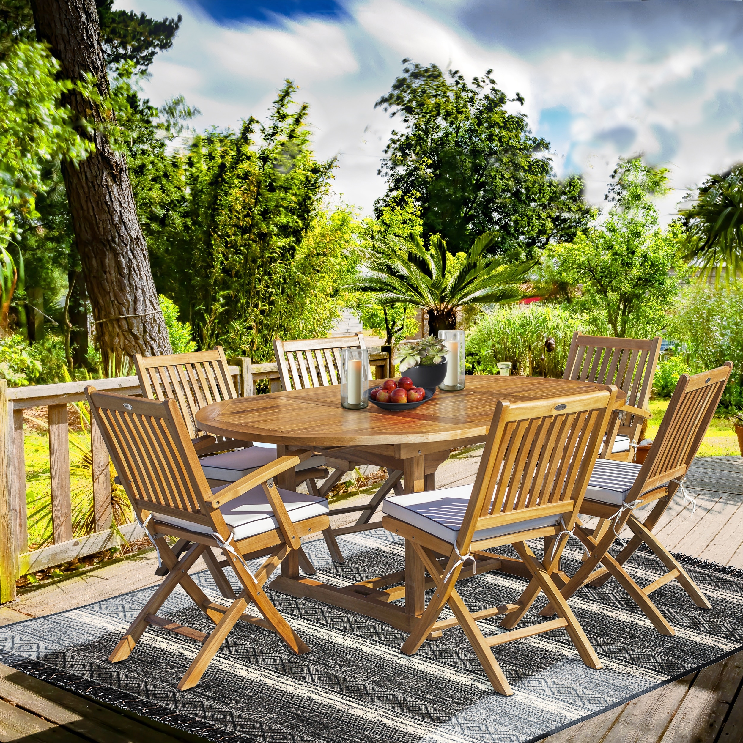 Teak 7 piece dining set sale