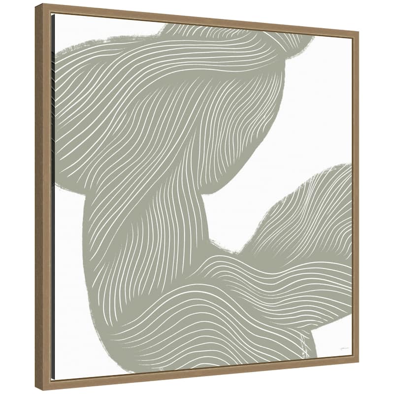 Kate and Laurel Movement Lines by Gabrielly Guedes Framed Canvas Wall Art Print - 22x22 - Gold