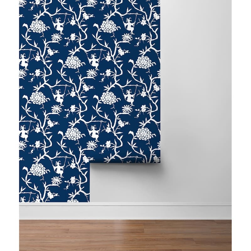 NextWall Chinoiserie Silhouette Peel and Stick Wallpaper
