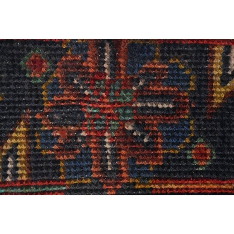 Hand Knotted Oriental 100% Wool Carpet Traditional Floral Red Heriz Area Rug - 4' 5'' X 3' 3''