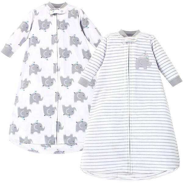 slide 1 of 1, Hudson Baby Infant Long-Sleeve Fleece Sleeping Bag, Elephants, 0-9 Months - Elephants - 0-9 Months