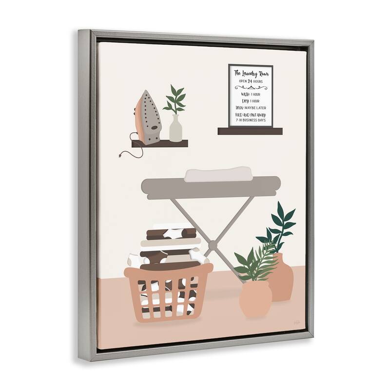 Stupell Laundry Rules Modern View Framed Floater Canvas Wall Art Design By Natalie Carpentieri