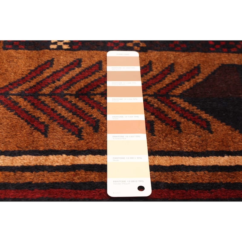 ECARPETGALLERY Hand-knotted Baluch Tan Wool Rug - 3'8 x 6'5