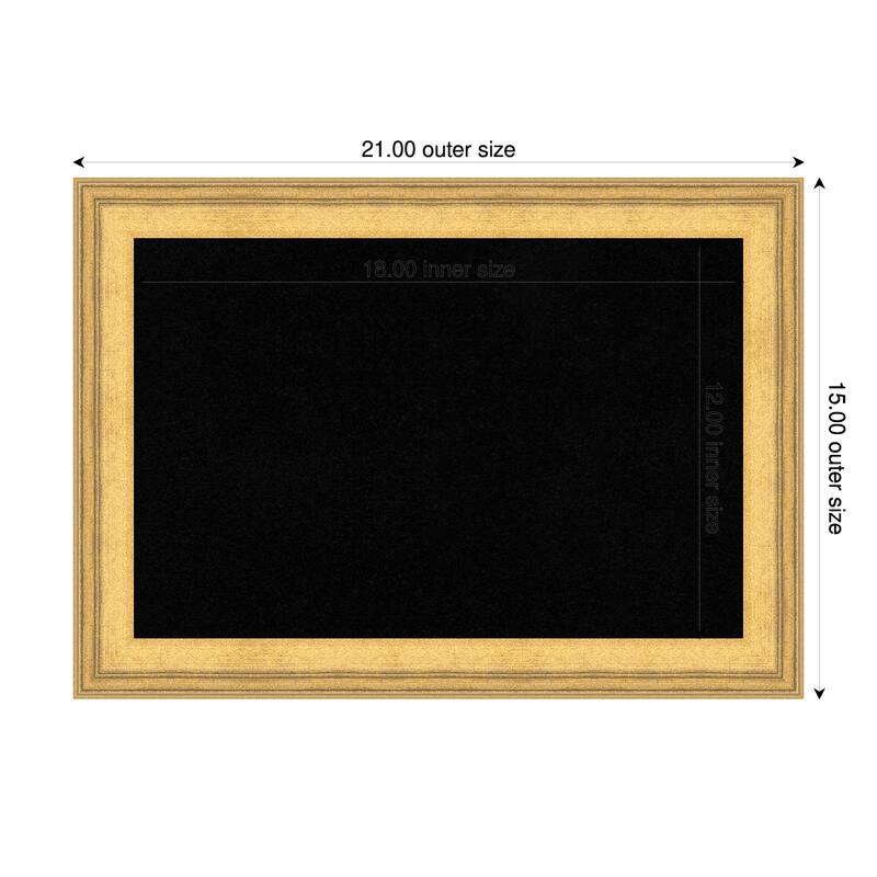 Owen Gold Wood Framed Cork Board - Bulletin Board, Organization Board, Pin Board - Black - 21 x 15 in