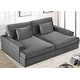 preview thumbnail 12 of 13, 94.49''W Velvet Square arms Oversized Sofa / twin-sized Sofa Bed