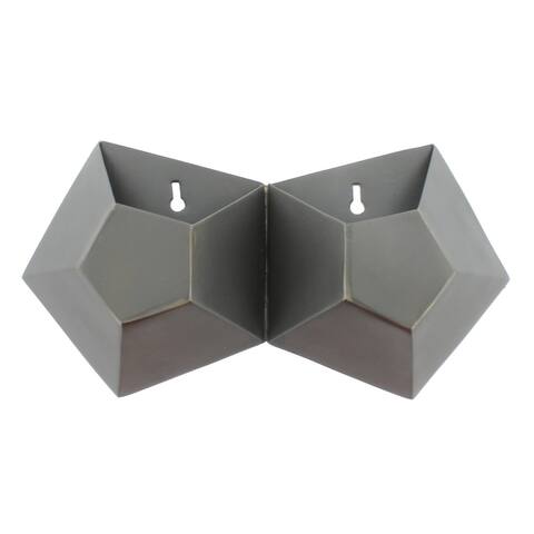 Double Pentagonal Iron Wall Vase