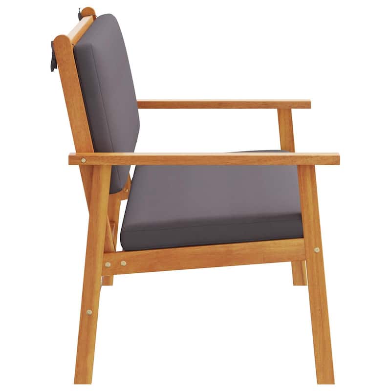 vidaXL Garden Bench with Cushions Solid Wood Acacia - 25.2 x 47.2 x 31.1
