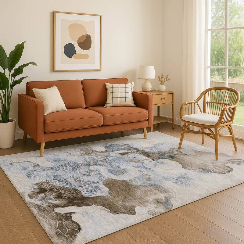 Premium Washable Super Soft Abstract Chic Mayfield Rug - Taupe - 3' x 5'