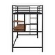 preview thumbnail 7 of 12, Modern Style Twin Metal Loft Bed with Desk, Shelve, 4-step Ladder and Guardrail, Creative Structure & Good Stability, Espresso