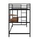 preview thumbnail 21 of 26, Modern Style Twin Metal Loft Bed with Desk, Shelve, 4-step Ladder and Guardrail, Creative Structure & Good Stability, White