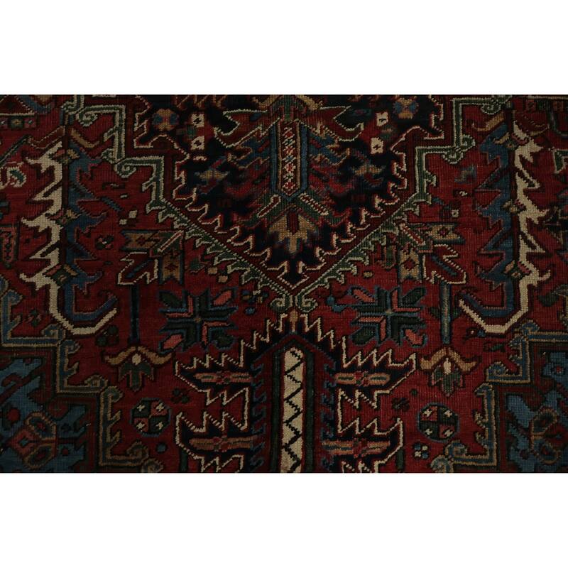 Hand Knotted Oriental 100% Wool Carpet Traditional Medallion Red Heriz (serapi) Area Rug - 11' 8'' X 9' 0''
