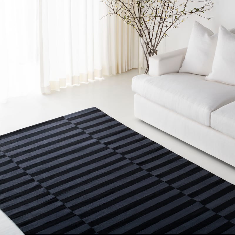 Lauren Ralph Lauren Ludlow Stripe Nautical & Coastal Cotton Rug - 4' x 6' - Onyx