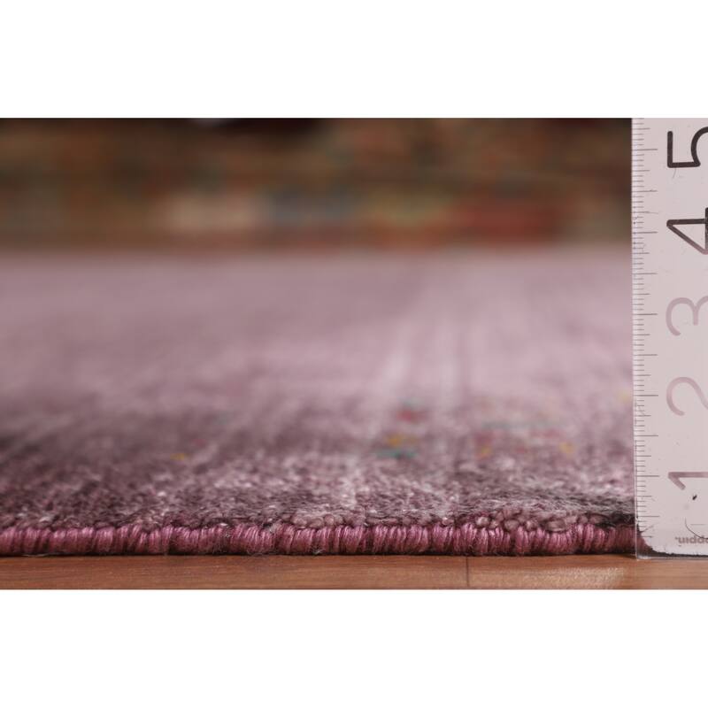 Purple Light Gabbeh Indian Square Area Rug Silk Carpet - 10'0" X 9'8"