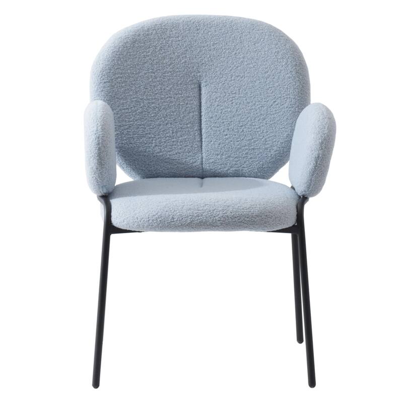 Celestial Boucle Upholstered Iron Dining Chairs Set of 4 by LeisureMod
