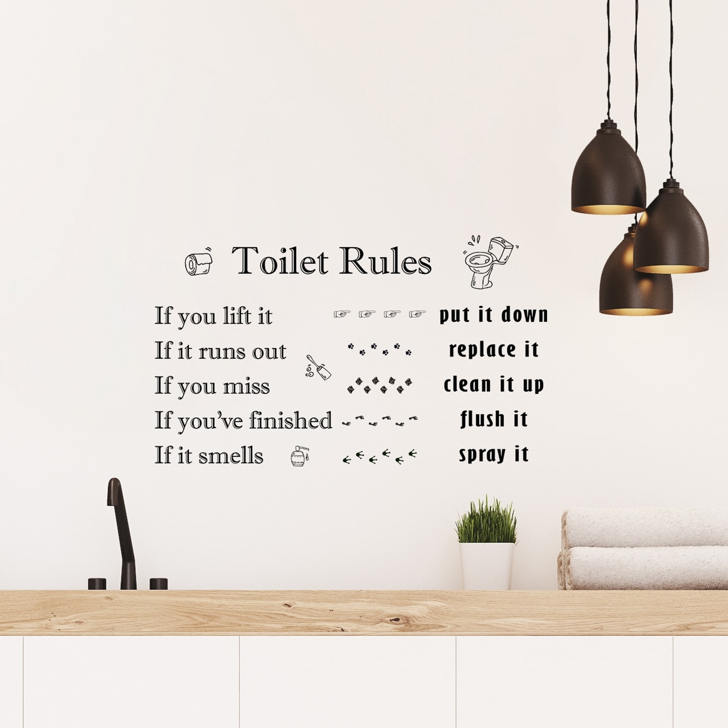 Walplus Toilet Rules Wall Stickers Home Decoration Decal Wall Decor On Sale Overstock 31770430