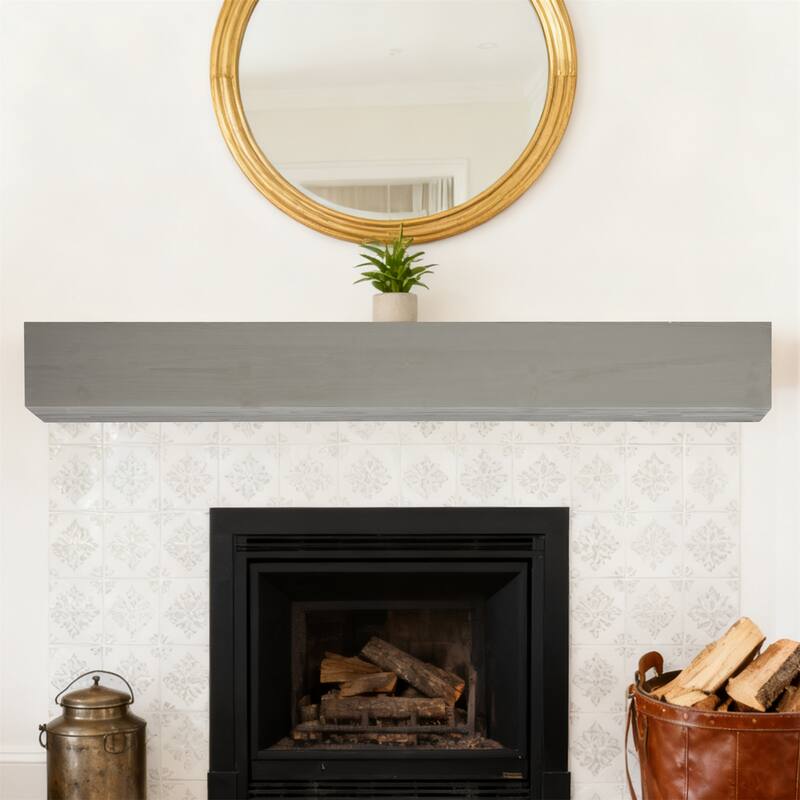 72" Fireplace Mantel Fir Wood Wall-Mounted & Floating Shelf
