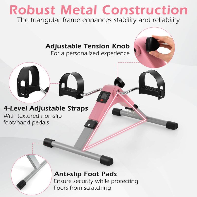 Costway Portable Desk Bike Peddler Machine with Adjustable Resistance - See Details