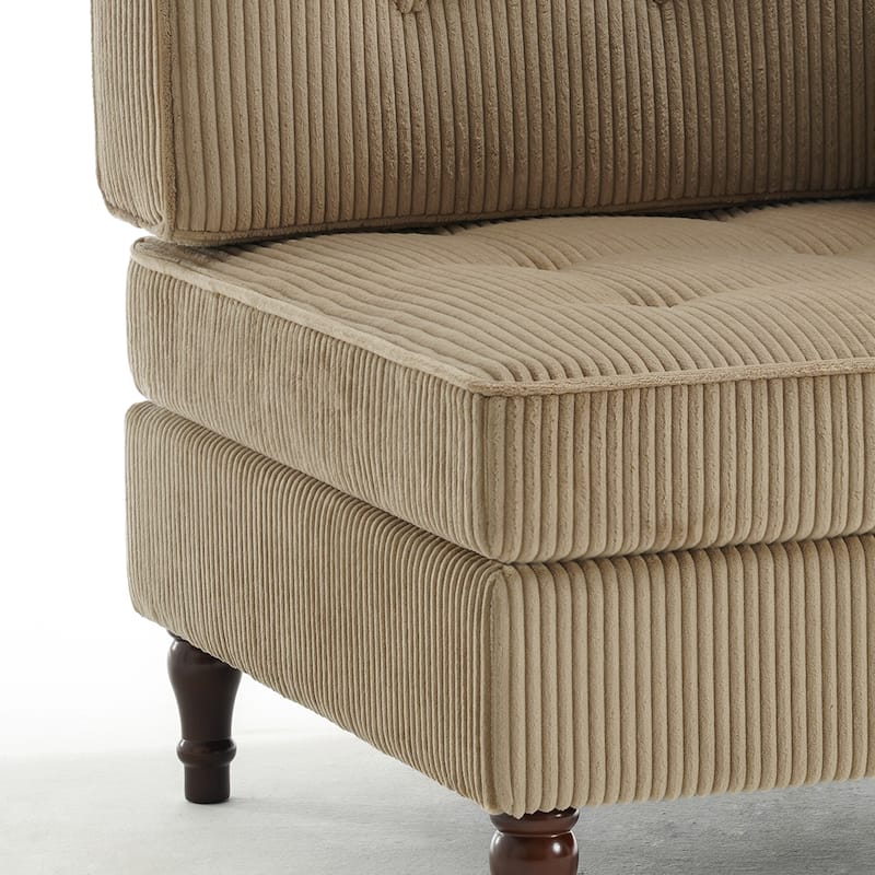 32.57" W Upholstered Corduroy Corner Accent Chair