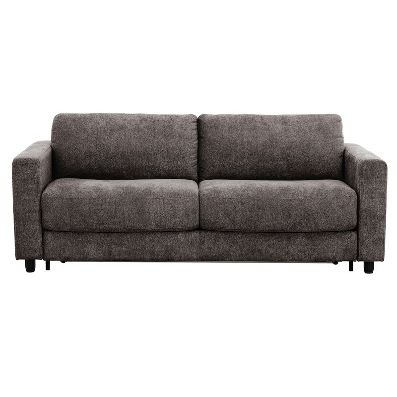 Stearns & Foster® Atillio 80 in.Queen Sofa Bed with Pocket Coil Mattress, Dark Brown