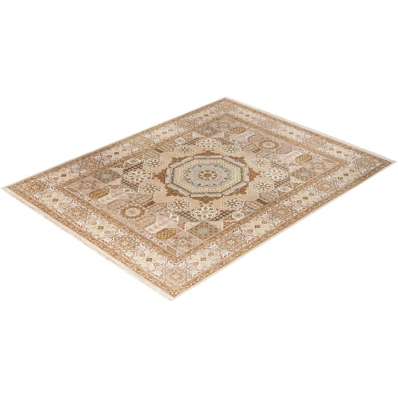 Ikat One-of-a-Kind Hand-Knotted Area Rug - Brown, 8' 0" x 10' 4" - 8' 0" x 10' 4"