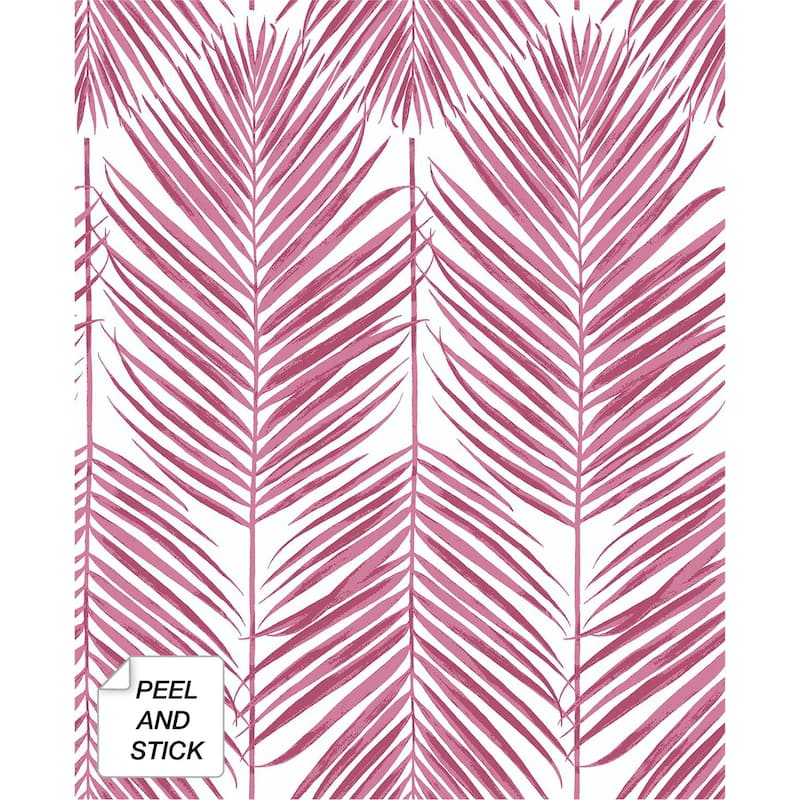 NextWall Paradise Palm Peel-and-Stick Wallpaper - 20.5 in. W x 18 ft. L - Cerise Pink