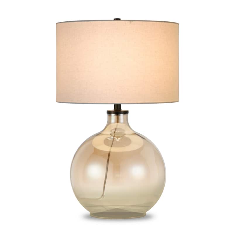 Lucia Table Lamp in Luster Glass with Linen Shade
