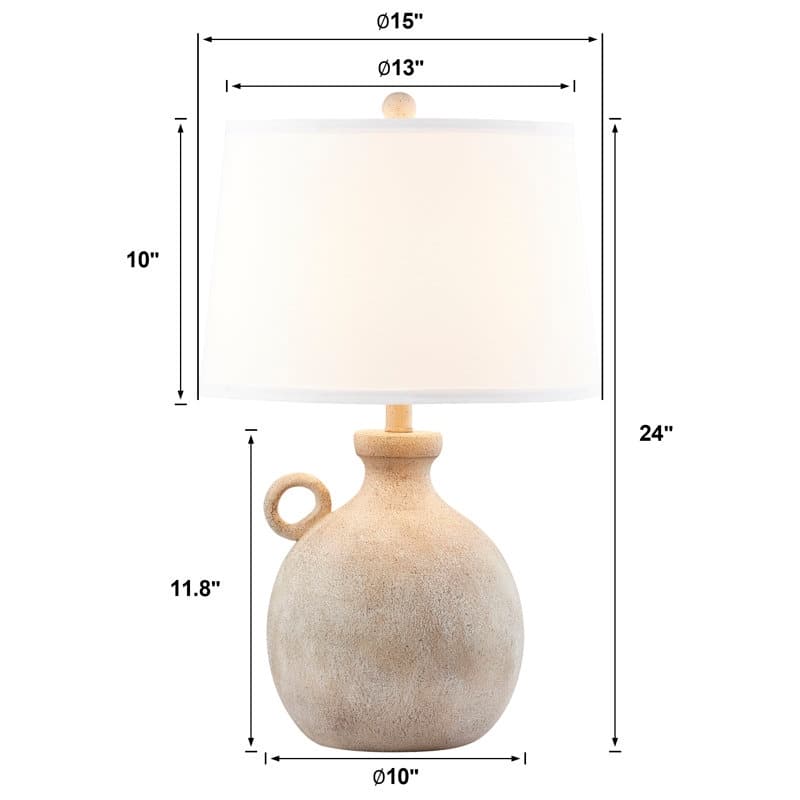 24" Resin USB 3-Way Table Lamp