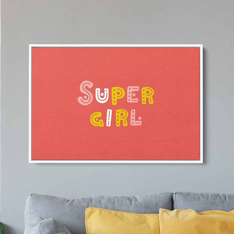 Red Supergirl Wall Art Canvas 7330 - 20 x 30 - White
