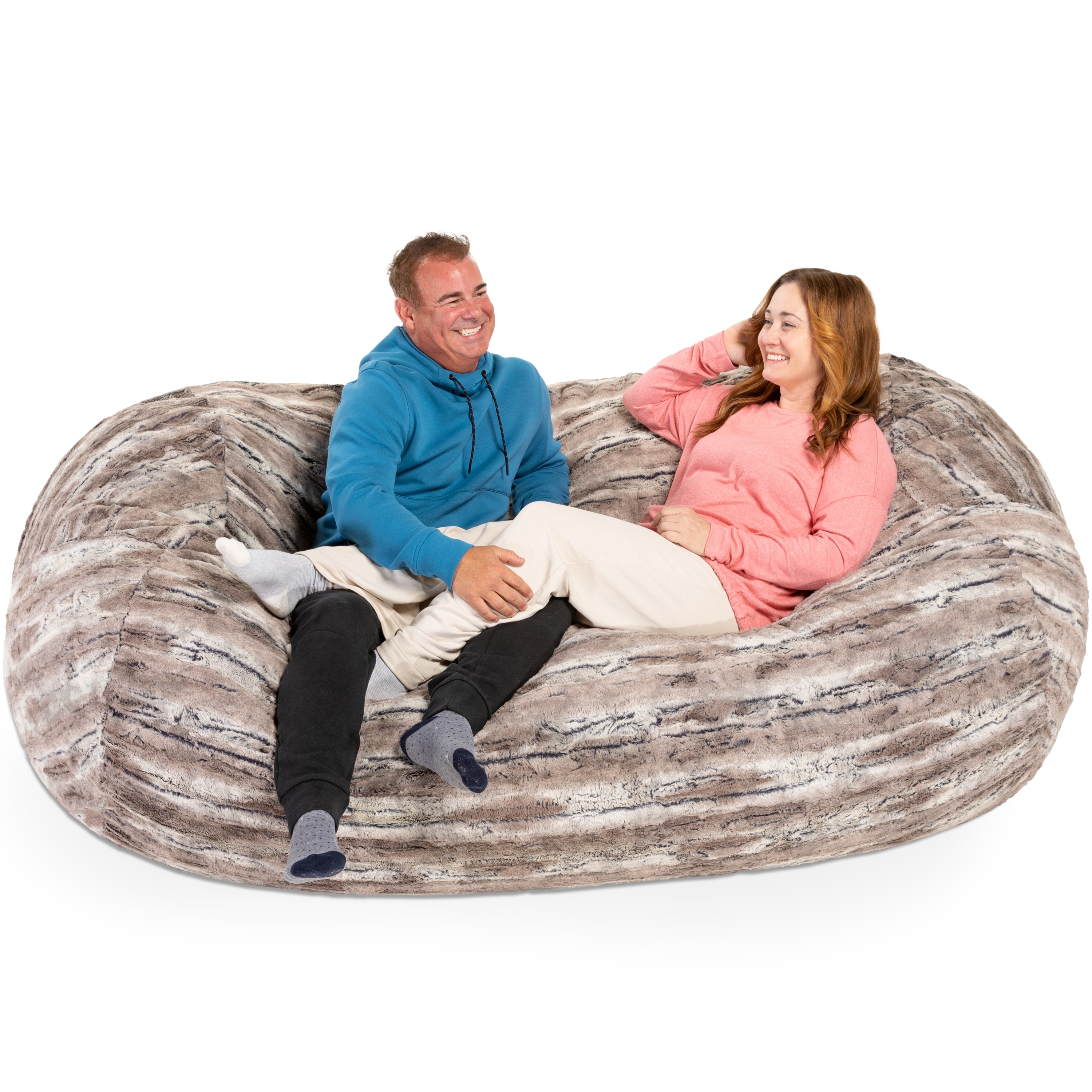 Fun and Function Jaxx Lounger Jr in Pumpackin Microsuede Bean Bag