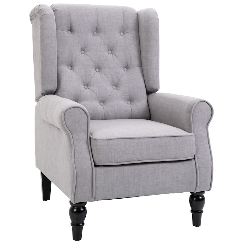 HOMCOM Copper Grove Guanta Tufted Wood Leg Accent Chair